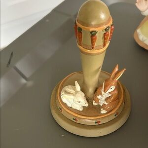 Vintage 1995 Charming Bunny Figurine with Carrot Accents cookie press